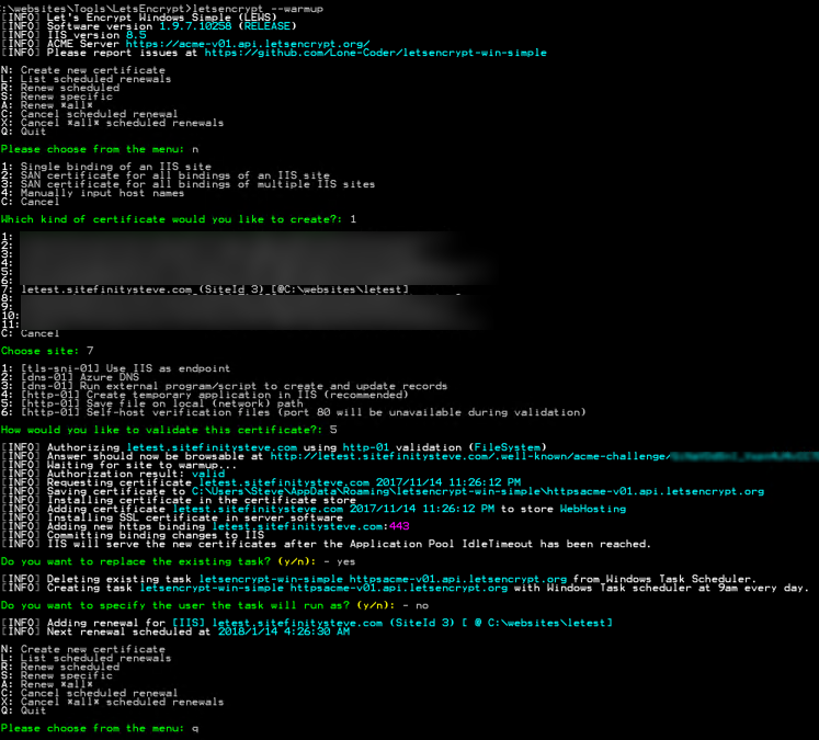 LetsEncryptSitefinity CommandLine